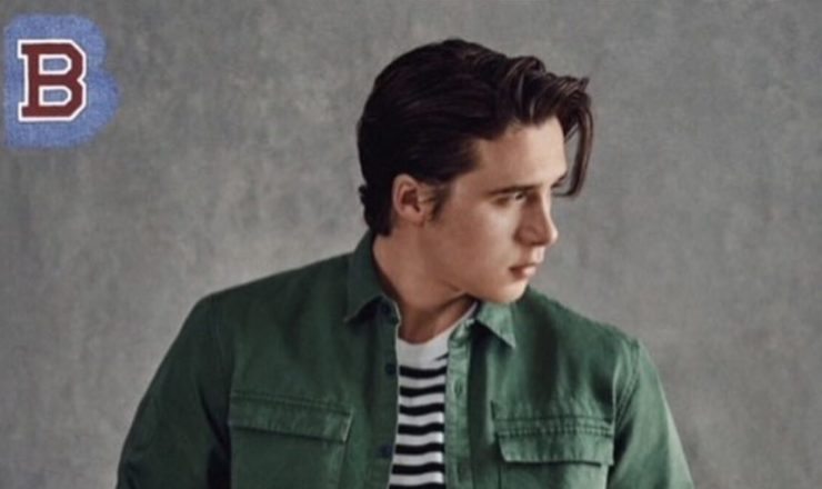 Brooklyn Beckham goes shirtless in Bench event