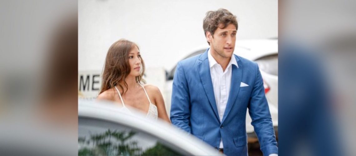 Nico Bolzico and Solenn Heussaff greet each other for their 2nd wedding anniversary