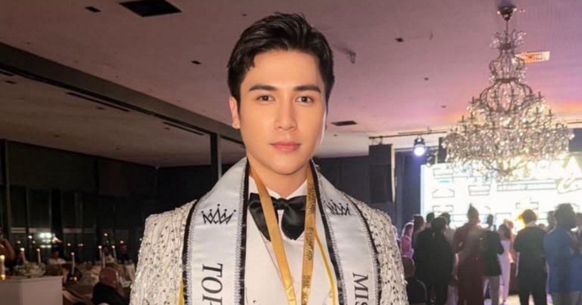 Philippines' Kristzan Karlo Delos Santos with his Top Model of Asia 2026 sash